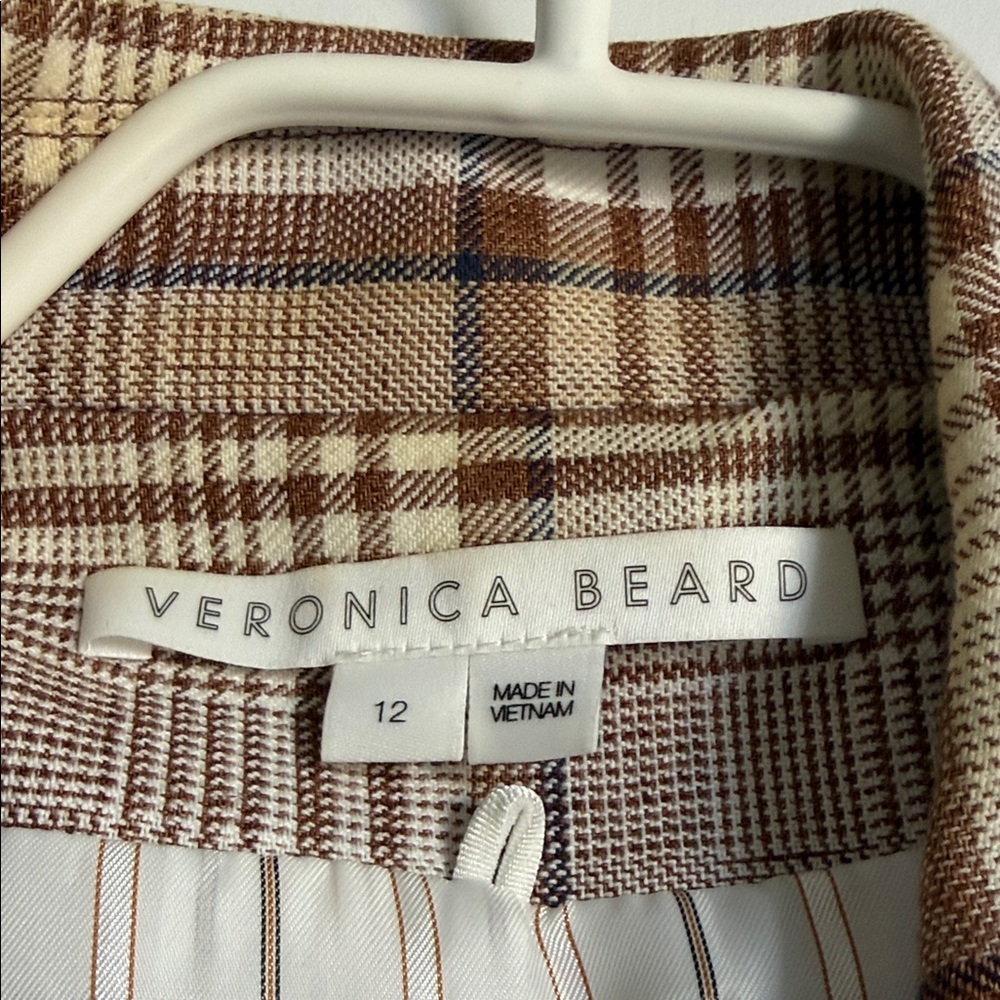 Veronica Beard Viva Dickey Brown Plaid Double-Breasted Blazer - Picture 4 of 10